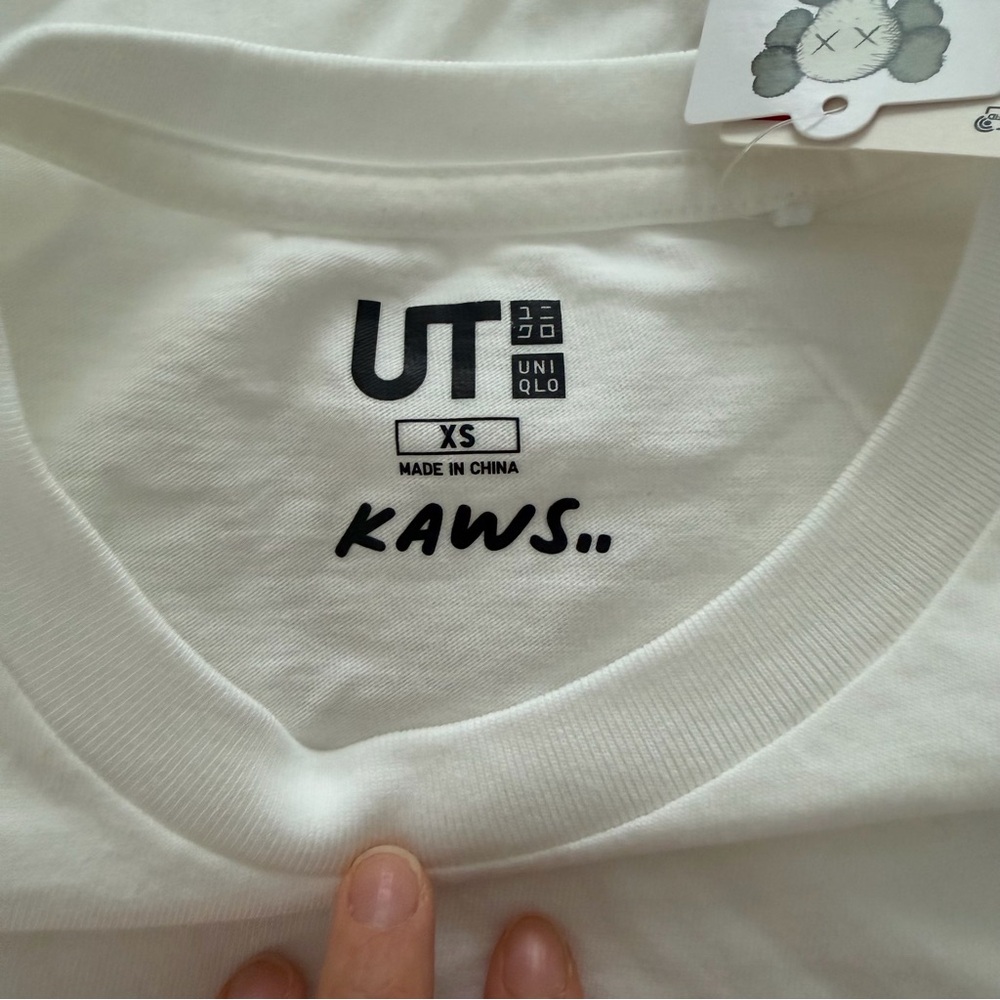 KAWS White Tee with Patterned Pocket XS - Picture 3 of 4